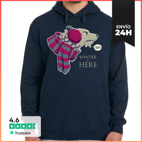 Sudadera Unisex Con Capucha Winter Is Here Lobo Stark Sudadera - latostadora.com - Modalova