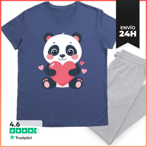 Pijama Oso Panda Kawaii Con Corazón LaTostadora - latostadora.com - Modalova