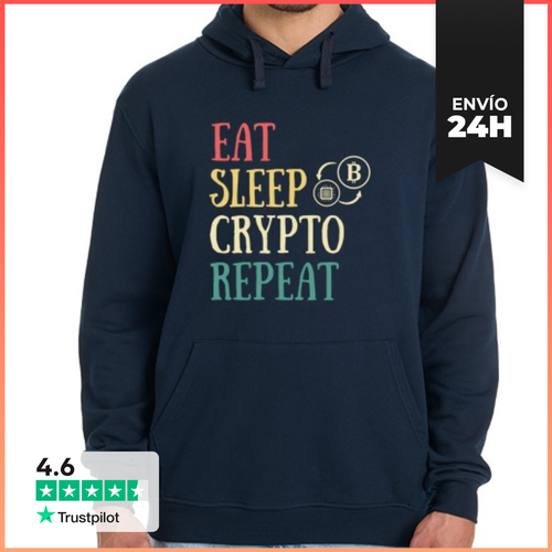 Sudadera Unisex Con Capucha Comer Dormir Crypto Humor - latostadora.com - Modalova
