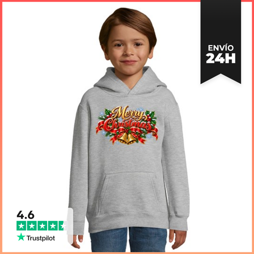 Sudadera Para Niños Con Capucha Feliz Navidad Campanas - latostadora.com - Modalova