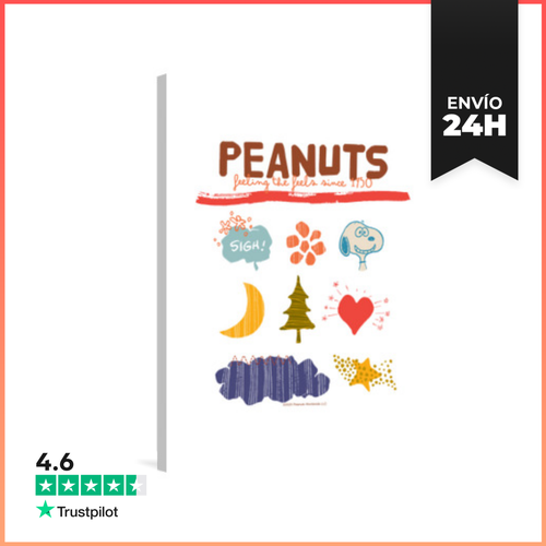 Lienzo Vertical Peanuts Con Sentimiento Desde 1950 LaTostadora - latostadora.com - Modalova