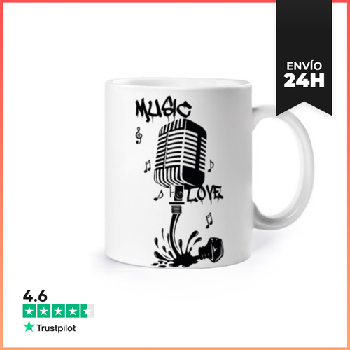 Taza Tinta Derramada Forma Microfono En Negr LaTostadora - latostadora.com - Modalova