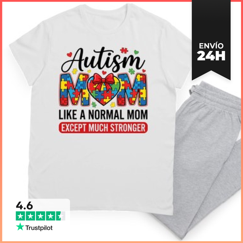 Pijama AUTISM MOM LIKE A NORMAL MOM EXCEPT MUCH STRONGER - latostadora.com - Modalova