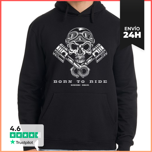 Sudadera Unisex Con Capucha Born To Ride LaTostadora - latostadora.com - Modalova