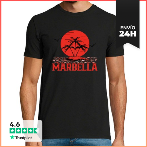 Camiseta Hombre Clásica Marbella Puesta De Sol Playa LaTostadora - latostadora.com - Modalova
