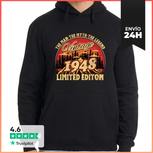 Sudadera Unisex Con Capucha Vintage 1948 Edición Limitada El - latostadora.com - Modalova
