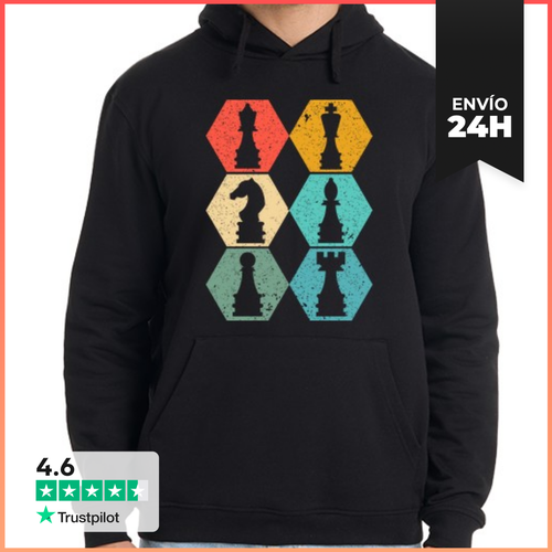 Sudadera Unisex Con Capucha Piezas De Ajedrez Retro Antiguas - latostadora.com - Modalova