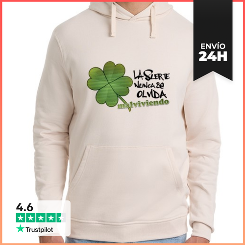 Sudadera Unisex Con Capucha La Suerte Nunca Se Olvida LaTostadora - latostadora.com - Modalova