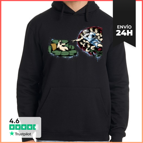 Sudadera Unisex Con Capucha Gato Vs Dios Banksy Style LaTostadora - latostadora.com - Modalova