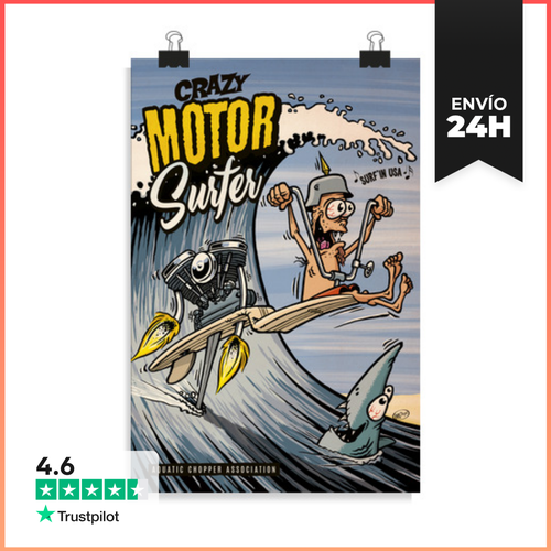 Póster Vertical Surfista Loco LaTostadora - latostadora.com - Modalova