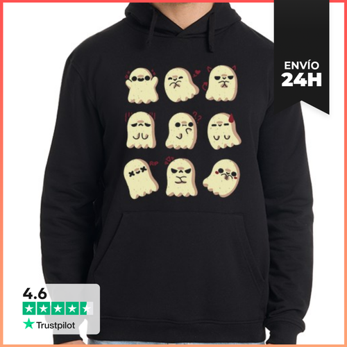 Sudadera Unisex Con Capucha Emociones De Fantasma Lindo - latostadora.com - Modalova