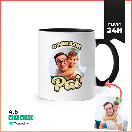 Taza De Colores Efecto Animación 3D O Mellor Pai Foto - latostadora.com - Modalova