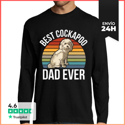 Camiseta Hombre Manga Larga Mejor Papá De Cockapoo De Todos Los - latostadora.com - Modalova