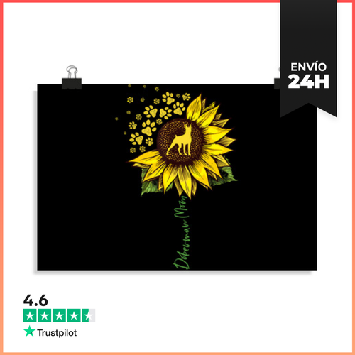 Póster Horizontal Mamá Doberman Girasol Doberman LaTostadora - latostadora.com - Modalova