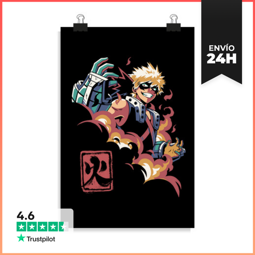 Póster Vertical Bakugou My Hero Academia LaTostadora - latostadora.com - Modalova