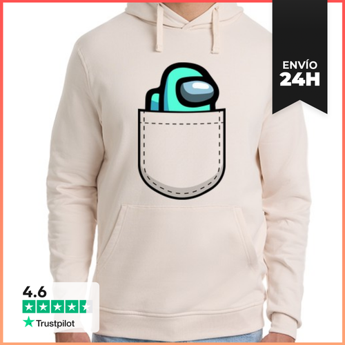 Sudadera Unisex Con Capucha Among Us De Bolsillo, Azul Cian - latostadora.com - Modalova