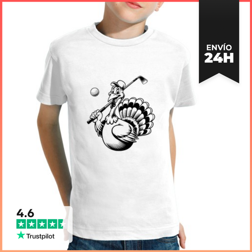Camiseta Clásica Para Niños Pavo Jugando Golf Día De Acción De - latostadora.com - Modalova