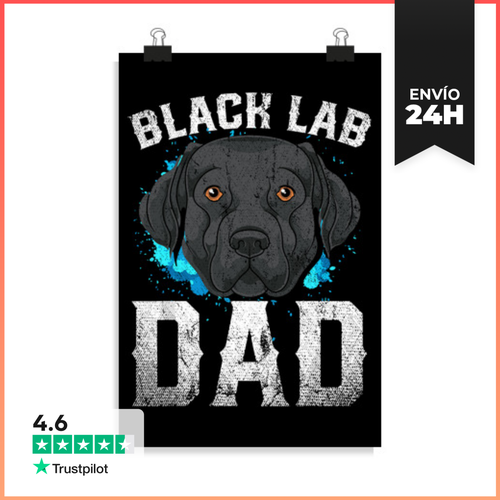Póster Vertical Dueño De Perro Día Del Padre Labrador Negro - latostadora.com - Modalova
