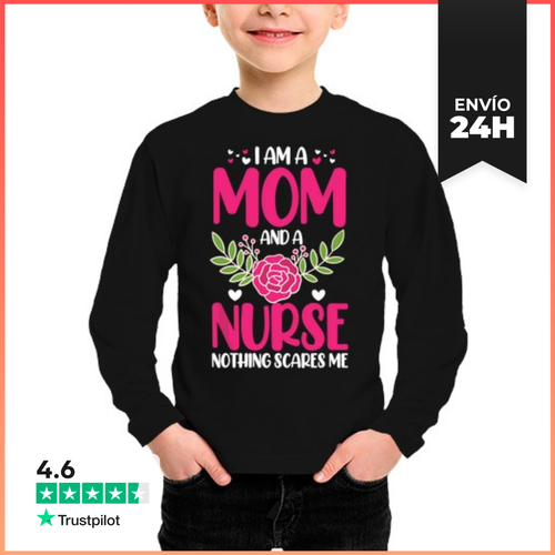 Camiseta Manga Larga Para Niños Soy Madre Y Enfermera Nada Me - latostadora.com - Modalova