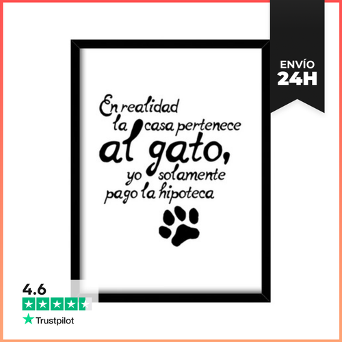 Cuadro Con Marco Vertical La Casa Es Del Gato LaTostadora - latostadora.com - Modalova