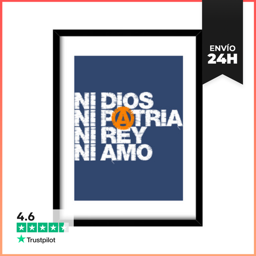 Cuadro Con Marco Vertical Ni Dios Patria Rey Amo LaTostadora - latostadora.com - Modalova
