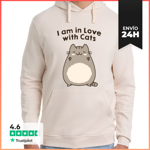 Sudadera Unisex Con Capucha I Am In Love With Cats LaTostadora - latostadora.com - Modalova