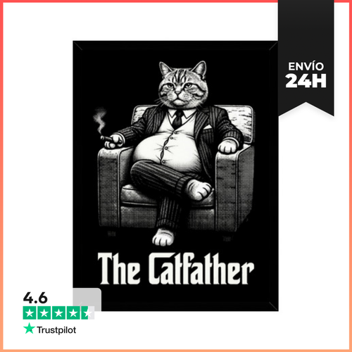 Cuadro Con Marco Vertical The CatFather LaTostadora - latostadora.com - Modalova