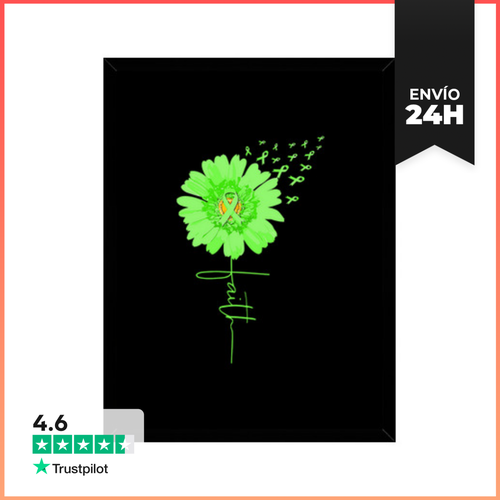 Cuadro Con Marco Vertical Fe Girasol Cinta Verde Mental - latostadora.com - Modalova