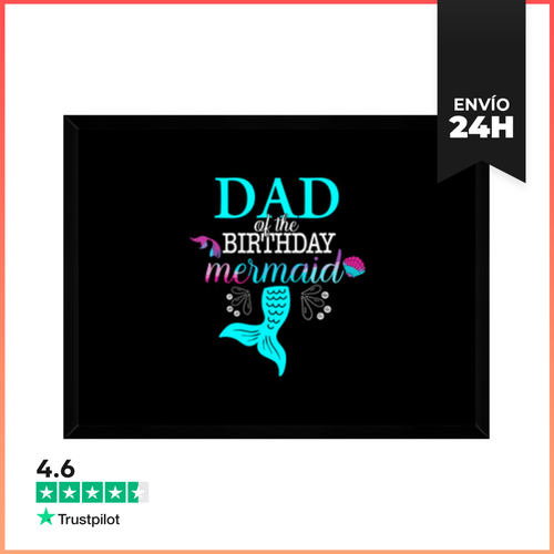 Cuadro Con Marco Horizontal Papá De La Sirena De Cumpleaños A - latostadora.com - Modalova