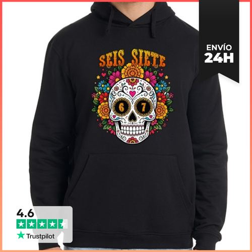 Sudadera Unisex Con Capucha Días De Muertos Seis Siete - latostadora.com - Modalova