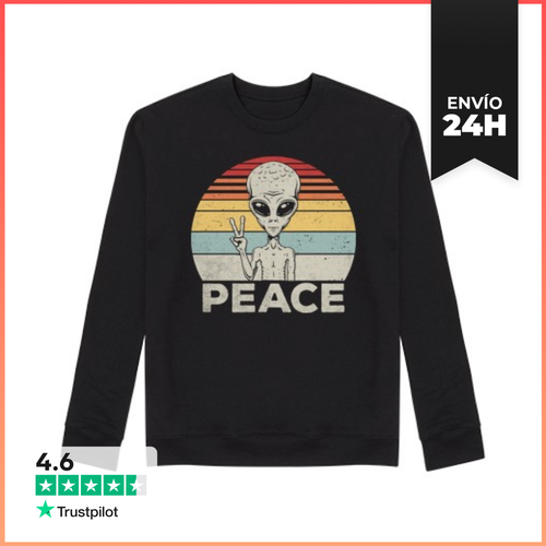 Sudadera Unisex PEACE ALIEN PUESTA DE SOL RETRO LaTostadora - latostadora.com - Modalova