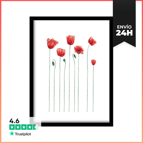 Cuadro Con Marco Vertical Tiempo De Amapolas LaTostadora - latostadora.com - Modalova