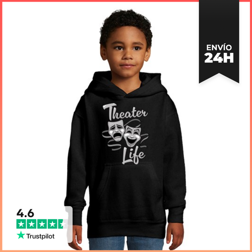Sudadera Para Niños Con Capucha Vida Teatral Máscaras De Comedia - latostadora.com - Modalova