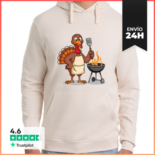 Sudadera Unisex Con Capucha Pavo Divertido Parrilla Acción De - latostadora.com - Modalova