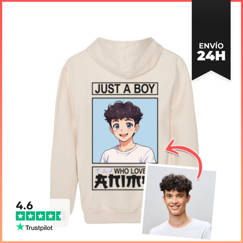 Sudadera Unisex Con Capucha Efecto Kawaii Sudadera Just A Boy Who - latostadora.com - Modalova