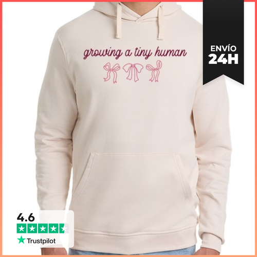 Sudadera Unisex Con Capucha GROWING A TINY HUMAN COQUETTE BOWS - latostadora.com - Modalova