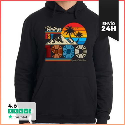 Sudadera Unisex Con Capucha Vintage 1980 Estilo Retro Palmeras - latostadora.com - Modalova