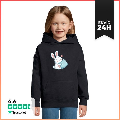 Sudadera Para Niños Con Capucha Conejo Tierno Pastel Y Almohada - latostadora.com - Modalova