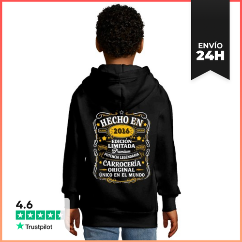 Sudadera Para Niños Con Capucha Hecho En 2016 Edición Limitada - latostadora.com - Modalova