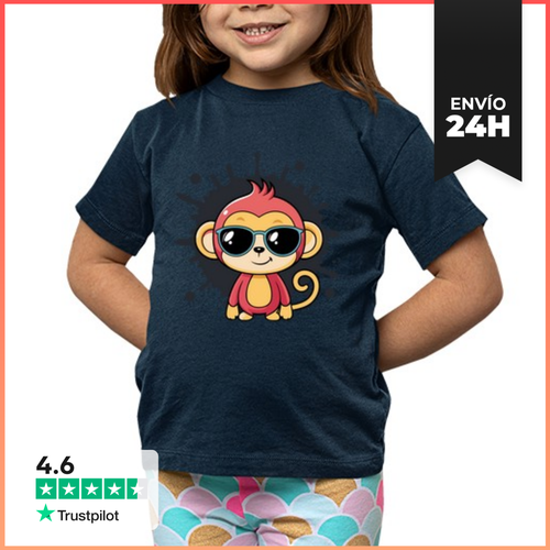 Camiseta Clásica Para Niños Singe Elegante Salpicadura Gafas - latostadora.com - Modalova