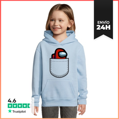 Sudadera Para Niños Con Capucha Among Us De Bolsillo, Rojo - latostadora.com - Modalova