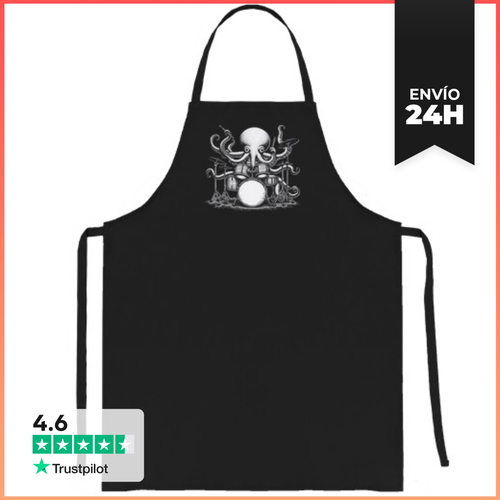 Delantal PULPO TOCANDO LA BATERÍA LaTostadora - latostadora.com - Modalova