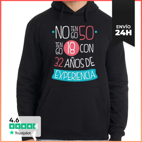 Sudadera Unisex Con Capucha 50 Años (Mujer) Fondo Oscuro - latostadora.com - Modalova
