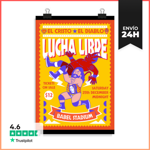 Póster Vertical LUCHA LIBRE LaTostadora - latostadora.com - Modalova