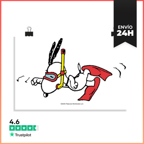 Póster Horizontal Snoopy Snorkelling LaTostadora - latostadora.com - Modalova