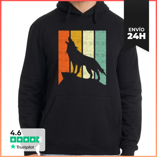 Sudadera Unisex Con Capucha Lobo Retro LaTostadora - latostadora.com - Modalova