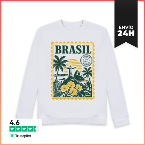Sudadera Unisex BRASIL ORDEM E PROGRESSO 1822 CRISTO REDENTOR - latostadora.com - Modalova