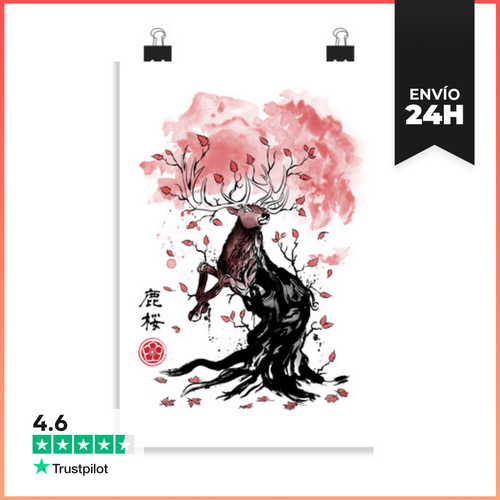 Póster Vertical Deer Tree LaTostadora - latostadora.com - Modalova