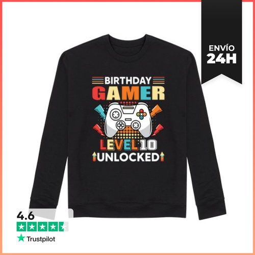 Sudadera Unisex Jugador De Cumpleaños Nivel 10 Desbloqu - latostadora.com - Modalova