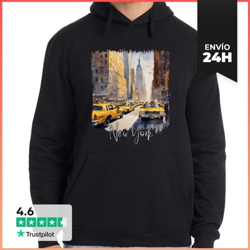 Sudadera Unisex Con Capucha Acuarela De Nueva York, Nueva York - latostadora.com - Modalova